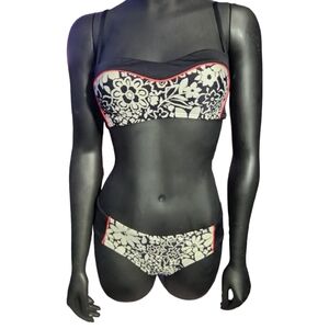 ♠️♠️ NEW ♠️♠️ Kate Spade Saint Tropez Monaco Floral Bralette Bikini Set X-Small